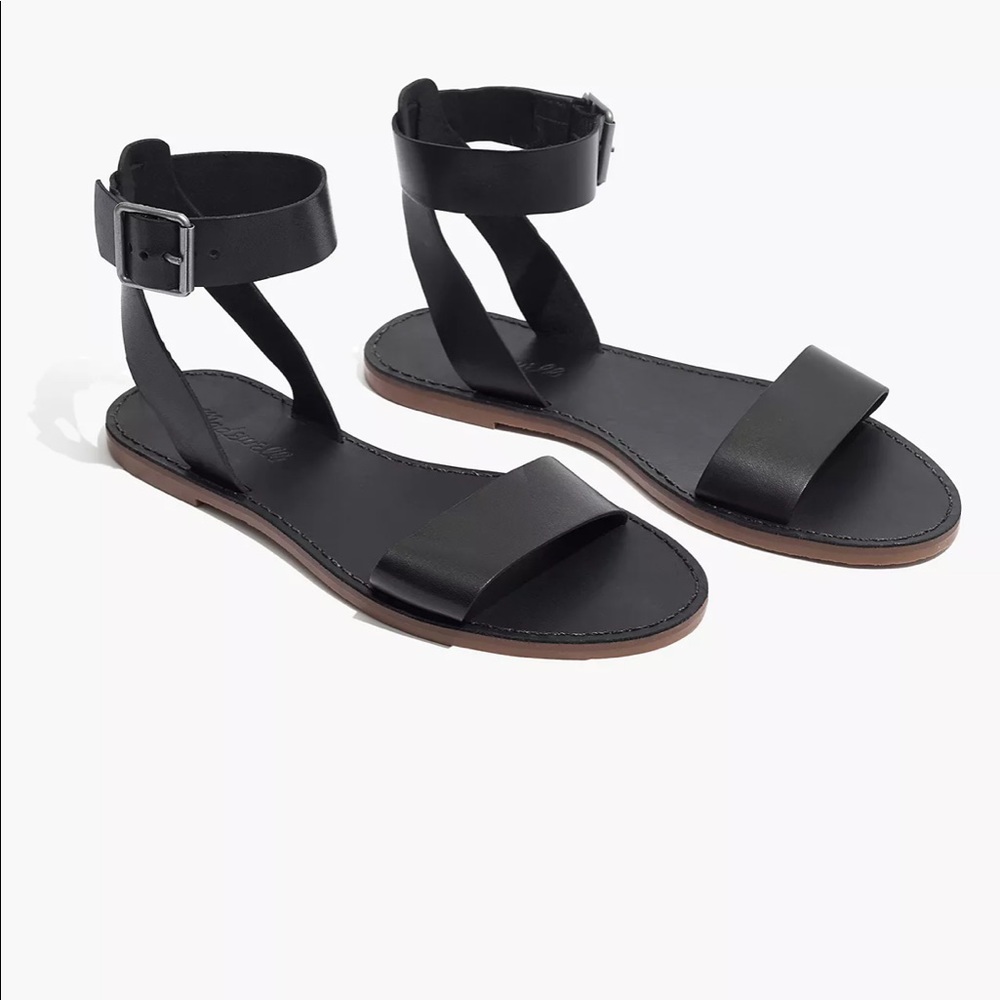 Madewell The Boardwalk Ankle-Strap Sandal in Black